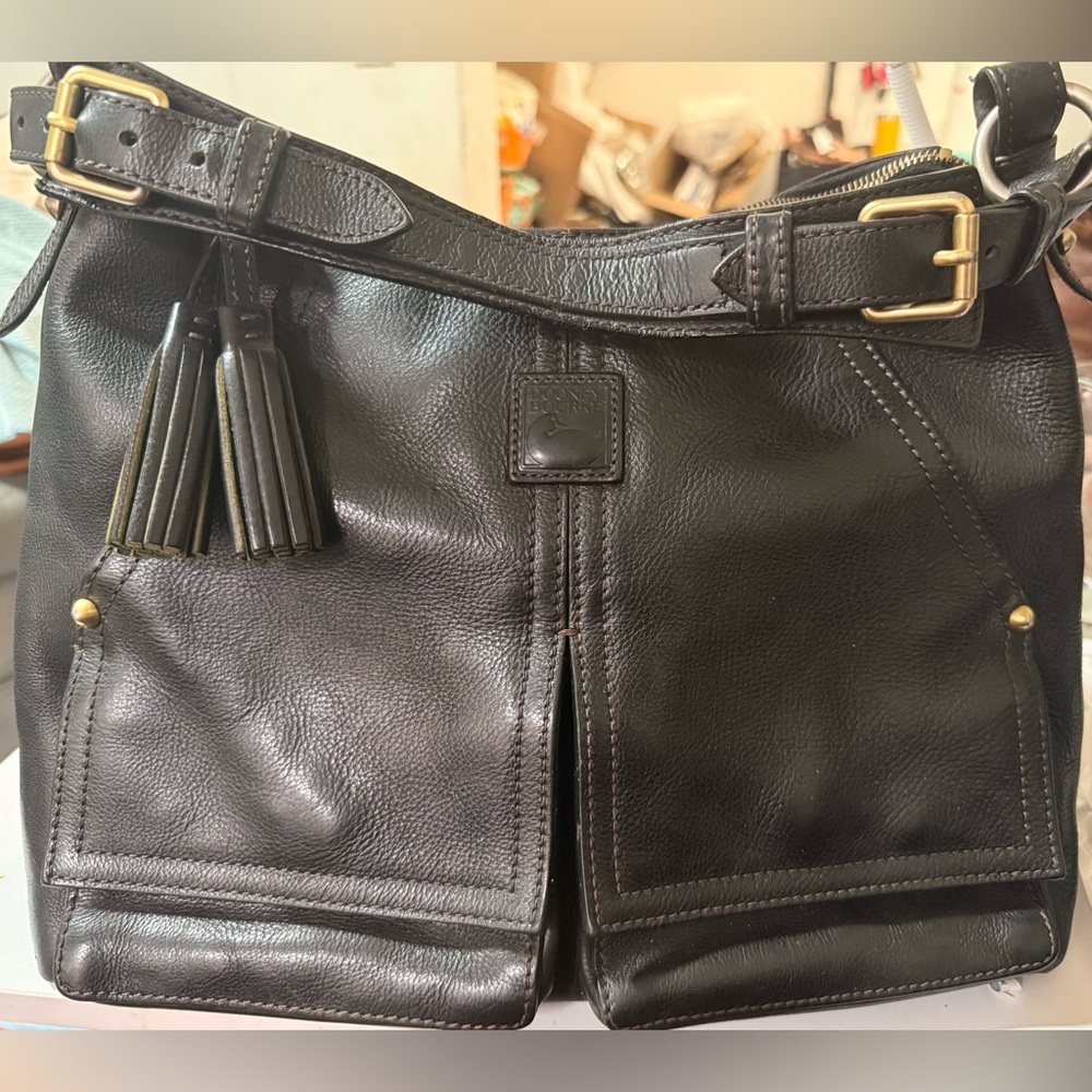 Dooney & Bourke Black Leather Kinston Hobo Shoulder Bag